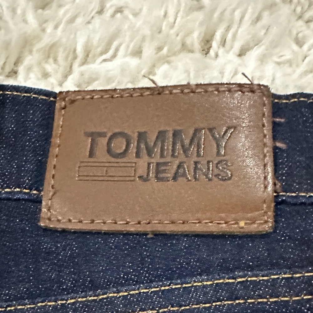 TOMMY HILFIGER Mens Streetwear Slim Straight Dark Blue Jeans 40x30 Brand Quality - Picture 7 of 11